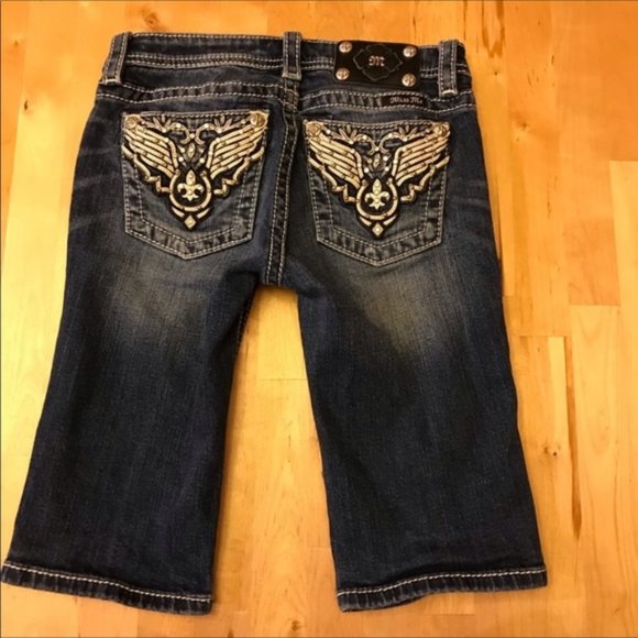 Miss Me Other - Miss Me Embellished Bermuda Shorts (Girls)
